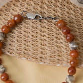 Aventurine Orange Silver Bracelet